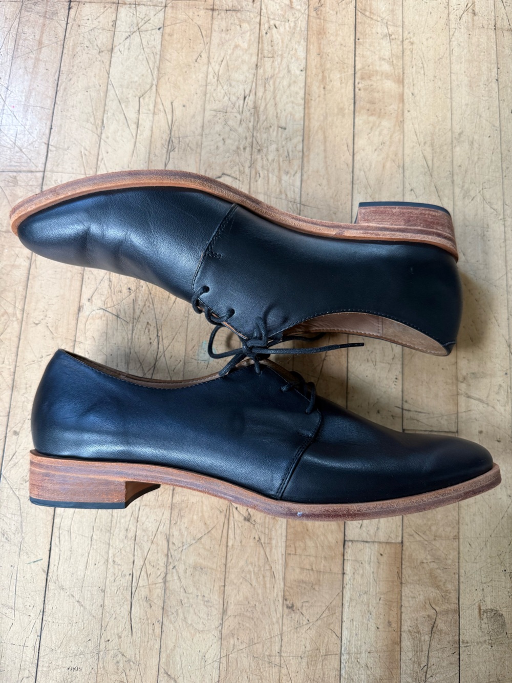FORTRESS OF INCA Emmy Oxfords Black Leather Lace Up Leather Sole Classic 39 - Picture 6 of 11